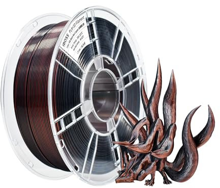 iBOSS PLA+Filament 1,75 mm, Seide dreifarbiges Filament 3D-Druckermaterial 1KG Hochgeschwindigkeitsblasenfreie Seide schwarz rot Kupfer