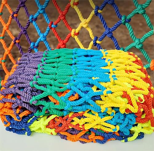 FIYSON Sicherheitsnetz für Kinder, Balkon Katzennetz, 3cm mesh, Treppen Schutznetz, Absperrnetz Outdoor, Schutznetz hochbett, Netz rausfallschutz, Universal schutznetz, Bunt (1 x 2m)