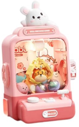 Aosekaa Electronic Claw Machine, Grabber Plush and Sounds, Candy Vending Toy, Prize Dispenser Toy for Children, Kids, Pink