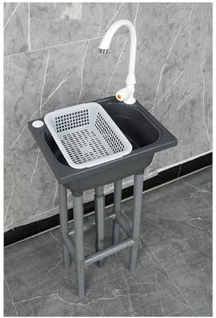 XRB2050 Lavabo del Bagno, 38x28x79 cm / 15x11x31 Pollici Lavatoio in Resina, Lavandino del Bagno per WC Bagno Lavanderia Garage Uso Comune C Rubinetto di plastica