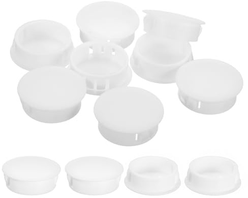 QUARKZMAN 18 Stück 30mm (1-3/16) Abdeckkappen für Bohrlöcher, Nylon Blindstopfen Abdeckstopfen Weiß, runde Schnappverschluss Bohrungen für Bohrlöcher für Schränke Maschinen Möbel
