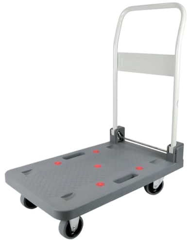 SAGELSHN Carretillas Plegables Plataforma Camión De Plataforma Portátil con Panel De Plástico Y Asa Plegable De Metal For Almacén Carro Transporte