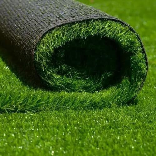 Prato Sintetico 47 mm, Erba Finta Alta Qualità Effetto Naturale, Tappeto Erboso per Giardino, Terrazzo, Esterno - Bassa manutenzione e Drenante Altezza 47 mm, Larghezza 1 metro e lunghezza 5 metri