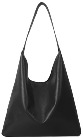 XFSRG Tote Bag Sac Femme PU Cuir Sac Bandoulière Cabas Grand Capacité Fourre Tout Epaule pour Travail Voyages L'école (Noir)