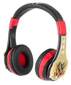 eKids WWE Bluetooth Headphones, Wireless Headphones with Microphone Includes Aux Cord, Kids Earphones for School, Home, or Travel