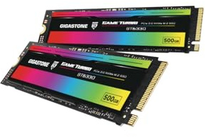 Gigastone SSD M.2 da 500 GB (confezione da 2) NVMe SSD fino a 3,000 MB/s M.2 2280 PCIe Gen3, unità interna da gioco, elaborazione grafica, taglio video, compatibile con computer portatile e memoria