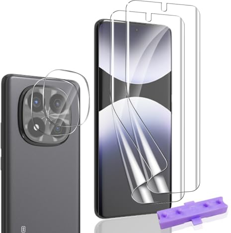 Bekiikoo Protector de Pantalla para Redmi Note 14 Pro Plus/+ 5G y Protector de Lente para cámara [2+2 Piezas], Antihuellas, Antiarañazos, [No Vidrio Templado], para Redmi Note 14 Pro Plus/+ 5G