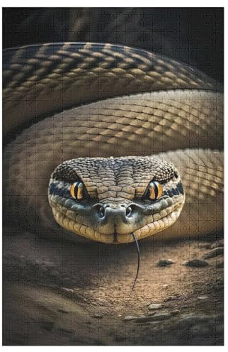 Puzzles 1000 Pièces Adultes, Puzzle De Jeu, Serpent Planche De Bois, Excellent Cadeau pour Enfants （78×53cm）