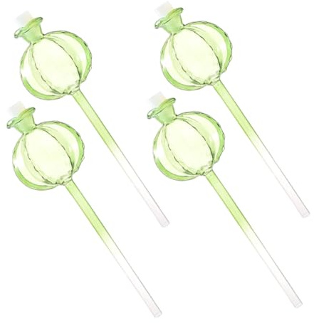 Alasum 4 pièces Lot de Globes Arrosage Automatiques Verre Forme Cactus Distributeur d’Eau Automatique pour Plantes Intérieur et Extérieur Système Auto-arrosage Pratique et Décoratif