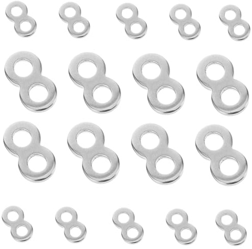 8-förmiger Edelstahl Verbindungsclip 20 Stück mit 2, 9mm Lochabstand | Tischplatte und Desktop, Silberfarben, Einfaches Design, Stabil, Leicht, Tragbar