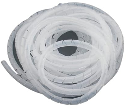 Gaines de tuyau d'enroulement 6 mètres, diamètre tube 12 mm, bandes câble ignifuges, gaine en spirale blanche