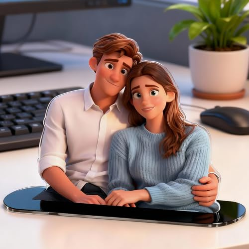 VEELU Figura de Dibujos Animados Personalizada con Foto, Figura 2D Personalizada en Acrílico o Madera, Fotos Personalizadas Regalo para Familiares, Amigos, Parejas, Decoracion Casa & Oficina