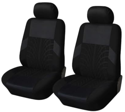 Auto Sitzbezüge für VW Golf 4 Golf 5 Golf 6 Golf 7, Auto Schonbezüge die Vordersitze Stoff Sitzbezüge Komplettset Wasserdicht rutschfest Autositz Sitzschoner,A/Black