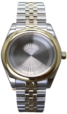 1 st 40 mm klockfodral med rundad kant Band Safirglas Roséguld Silverfärgade delar for Nh35 Nh36 Nh34 Miyota 8215 8205 28,5 Urtavla(Golden 6,40mm Miyota8215)