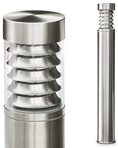 Lampada da esterno Dakar, lampada moderna con base in acciaio inox e dischi di plastica, luce da sentiero 80 cm, lampada da giardino con attacco E27, illuminazione da giardino IP44, senza lampadina/e