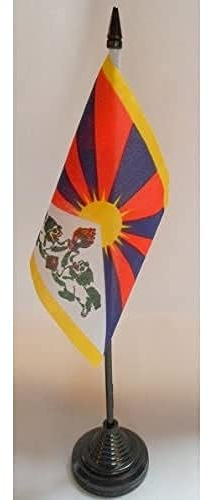 AZ FLAG Tibet bordsflagga 15 x 10 cm - liten tibetansk kontorsflagga 10 x 15 cm