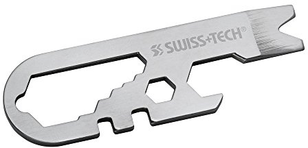 SWISS+TECH ST67129 14-in-1-Micro-Schraubenschlüssel, Multitool, Edelstahlkonstruktion, für Schlüsselanhänger, Auto, Camping, Hardware (Einzelpackung)