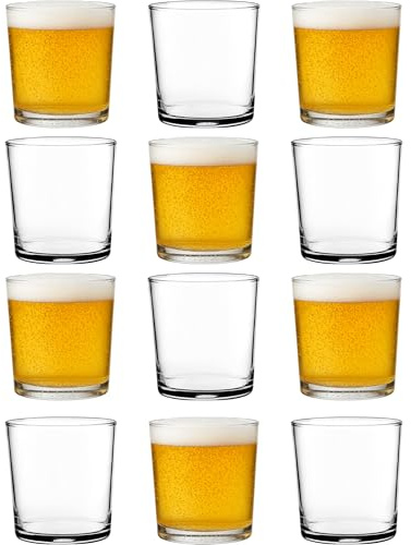 Utopia Toughened Tubo Tumblers – 13 oz (370 ml), Fully Toughened Soda-Lime Glass, Pack of 12 – Dishwasher Safe, Commercial Durable