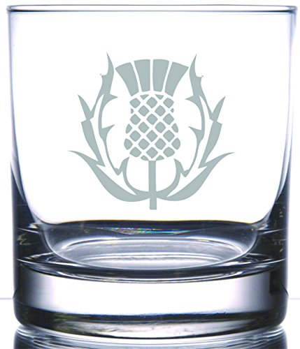 IE Laserware Celtic Thistle Rocks Whiskey Glass | National Symbol of Scotland Gaelic Celtic Irish Regions | Perfect for Scot or Irish Friends, Family, Outlander, Highlander Fans