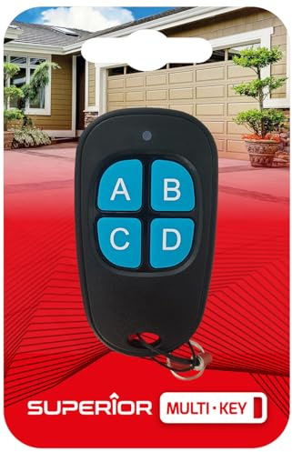 Superior Multi-Key - Universalfernbedienung mit Vier Kanälen - Variable Frequenz von 433,92 bis 898 MHz Festcode