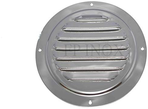 FP INOX Rejilla Inoxidable Redondo con mosquitera diámetro 128 mm Acero Inoxidable ventilación Ventilación