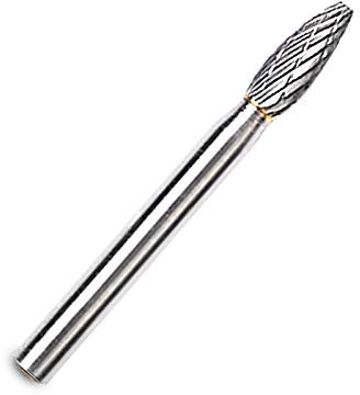 Vogueing Tool 1 x Doppelschnitt-Fräsfräser aus Wolframkarbid mit 3 mm Schaft, Spiralbohrer für elektrische oder pneumatische Werkzeuge (Typ H)