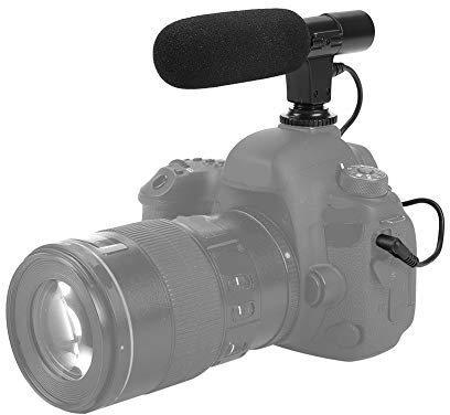 143 Microfono per videocamera, Microfono per intervista a condensatore Portatile, Microfono per Video per interviste fotografiche Microfono Mic per Fotocamere e videocamere DSLR