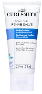 Curlsmith Bond Curl Rehab Salve | Traitement riche en protéines, soin réparateur de la fibre capillaire, Tous types de boucles, végan, 59 ml