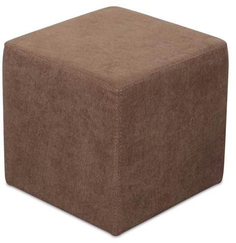 Staboos Sitzwürfel 42cm - Sitzhocker stabil bis 130kg, Hocker Dunkelbraun | Leichter Würfelhocker nur 4 kg, schadstoffgeprüfter Bezug, Sitzpouf & Fußhocker für Wohnzimmer & Flur