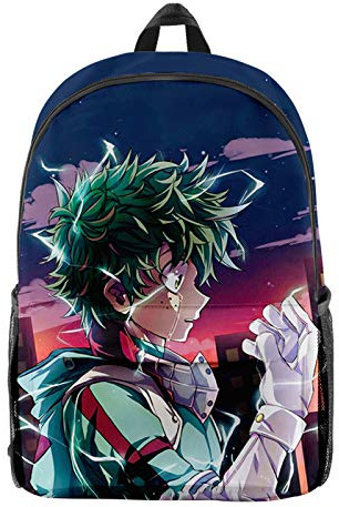 My Hero Academia Backpack School Bag No Hero Academia Izuku Midoriya Deku Todoroki Shoto Oxford Student Daypack Casual Outdoor Bag Computer Bag for School Office Travel,Gift for Anime Fans