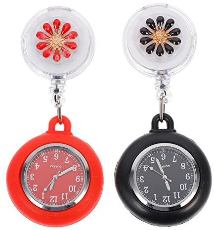 UKCOCO 2stücke Einziehbare Krankenschwesteruhr Taschenuhr Stilluhr Hängeuhr Mit Clip Für Ärzte Krankenschwestern Aus Hochwertigem Material