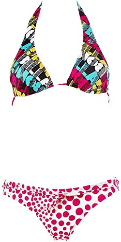 Billabong Damen Triangel Bikini (L, Schwarz/Bunt)