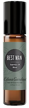 Edens Garden Best Man Essential Oil Roll-On Blend- 100% Pure Premium Grade, Natural, Therapeutic, Aromatherapy, Kid & Skin Safe, The Best for Body, Wellness, Tension Pre-Diluted 10 ml (.33 fl oz)