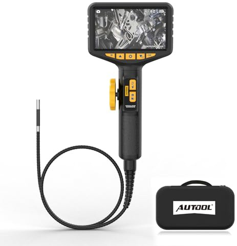 AUTOOL Inspektionskameras Endoskopkamera mit Licht, 210° Drehbar Inspektionskamer 1080P HD Rohrkamera, 2000mAh Akku, 1m Flexible Rohrkamera IP67 wasserdichte für Kfz und Rohrinspektion