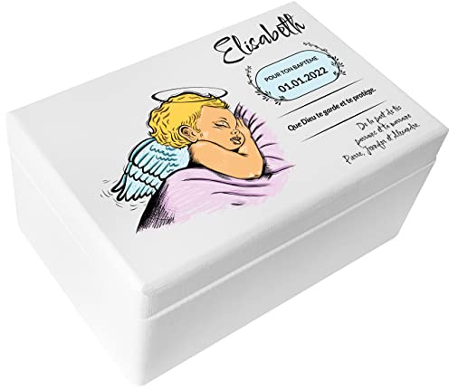 Creative Deco Weiße Personalisiert zur Taufe Geschenk für Mädchen und Junge