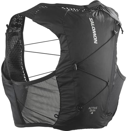 Salomon Active Skin 4 Compatible with Flasks Unisex Running Vest Hiking Trail, 4L, Precision Fit, Easy Access Precision Fit, and Optimized Storage