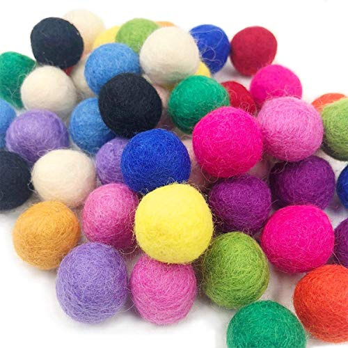 DIY Weihnachten Dekor Wolle Filz Kugeln 50pc 20mm Mischfarbe Pom Gumball Perlen Handwerk Dekoration