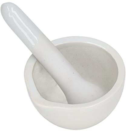 Mörser und Stößel Set, 10 Stück 60Ml Mörser Stampfer Set Keramik Stößel Set Laborbedarf für Feinschleifen und Zerkleinern von Gewürzen, Mörser und Stößel