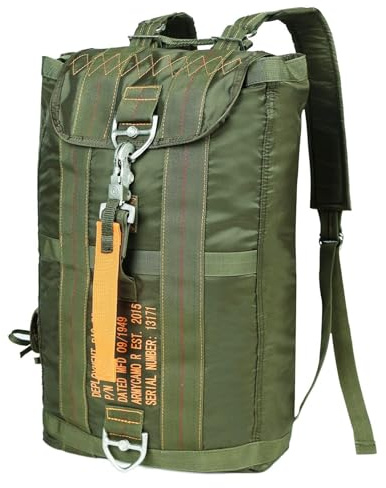 Military Tactical Backpack Parachute Buckles Hook Nylon Rucksacks Flight Backpacks Day Pack for Outdoor,Hiking,Camping (Green)