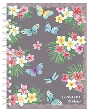 Herlitz Spiralkladde / Spiralblock / DIN A6 / kariert / LadyLike Butterflies