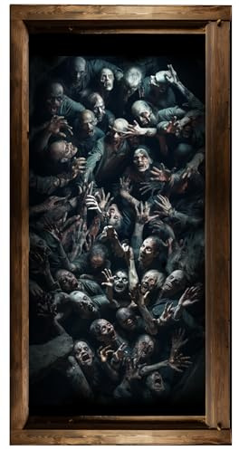 FIESTAS GUIRCA | Adhesivo de Suelo Zombies (30x90 cm) - Decoración de Pared, Puerta y Ventana para Halloween y Fiestas de Terror - Ideal para Ambientes de Zombies y Celebraciones de Miedo - Multicolor