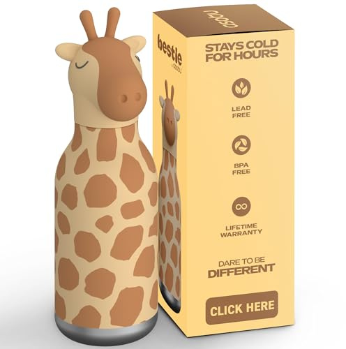 asobu Bestie giraff fläckar barn flaska isolerad rostfritt stål läckagesäker sugrör 500 ml