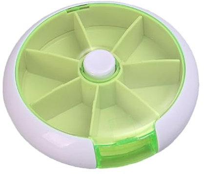 Wöchentlicher Pillen-Organizer – Tragbare runde Pillendose, transparenter Vitamin-Spender | Sichere Aufbewahrung für Pillen, Süßigkeiten und Nahrungsergänzungsmittel, kompakte Hülle für