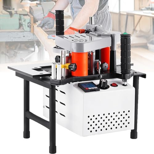 Dfdieratve Kantenanleimmaschine, 0–6 M/Min, Kantenanleimmaschine für die Holzbearbeitung, Holz/PVC, Doppelseitige Leimkantenanleimmaschine, 45 Mm Breite für Gerade und BogenföRmige Kanten