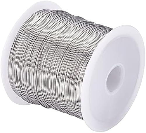 TAIGUHUI Stahlseil 26 Gauge (0,4 mm), 124,6 Fuß (38 m), Tigerschwanz-Perlendraht, 316 Edelstahldraht for den Außenbereich, Hof, Garten oder zur Schmuckherstellung. Drahtseil