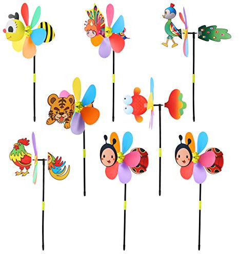 JOINPAYA 8stücke Teiliges Cartoon-windräder Für Garten Und Partydekoration Bunte Windmühlen Für Junge Mädchen Für Garten Und Rasen Robust Und Kinderfreundlich