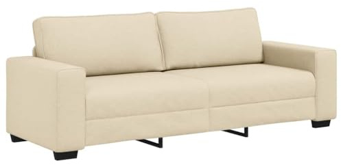 vidaXL 3-Sitzer-Sofa Creme 180 cm Stoff, Sofa, Dreisitzer-Sofa, 3-Sitzer-Sofa Stoff, Couch, Stoffsofa, Dreisitzer-Sofa Stoff, modulares Sofa
