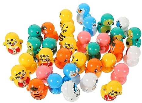 FRCOLOR 60pezzi Mini Giocattoli Tumbler in Plastica Per Ragazzo Ragazza Ragazza Regalo Compleanno Ragazzi e Ragazze Giocattoli Da Tavolo Decorativi Modellini Animaletti Colorati Casual