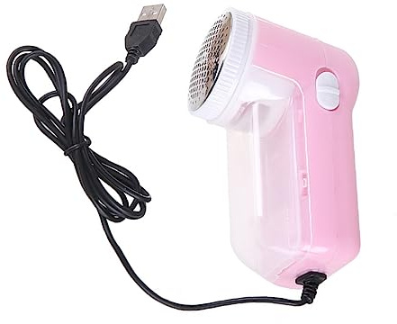Quitapelusas USB Rosa de Abs Portátil para Ropa y Suéteres | USB Directo, Diseño Portátil y Ligero, Incluye Cepillo, Formato Manual para Uso Doméstico