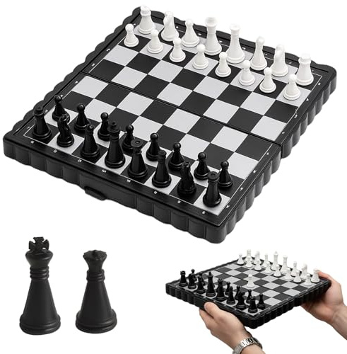 Reiseschach, Magnetisches Schachspiel Mit 2 Schachbrettern, Schachfiguren Aus Robustem Material, Ideal Für Kinder Und Erwachsene, Perfekt Für Reisen Und Outdoor-Aktivitäten